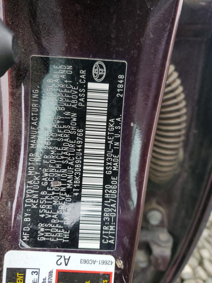 Lot #3309413965 2012 TOYOTA AVALON BAS