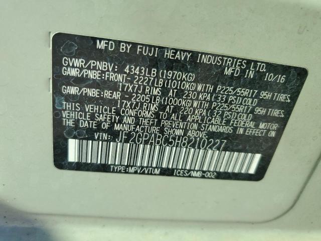 2017 SUBARU CROSSTREK #3311677284