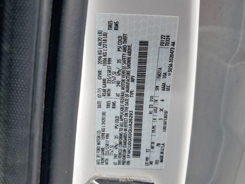 2016 FORD ESCAPE SE - 1FMCU0GX0GUA26293