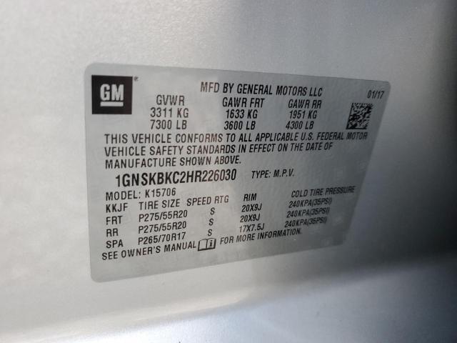 2017 CHEVROLET TAHOE K1500 LT #3292381273