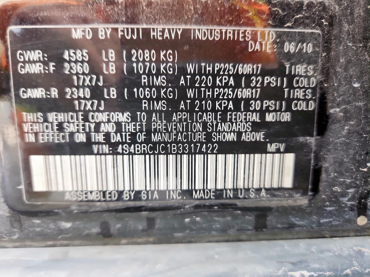 SUBARU OUTBACK 2.5I LIMITED