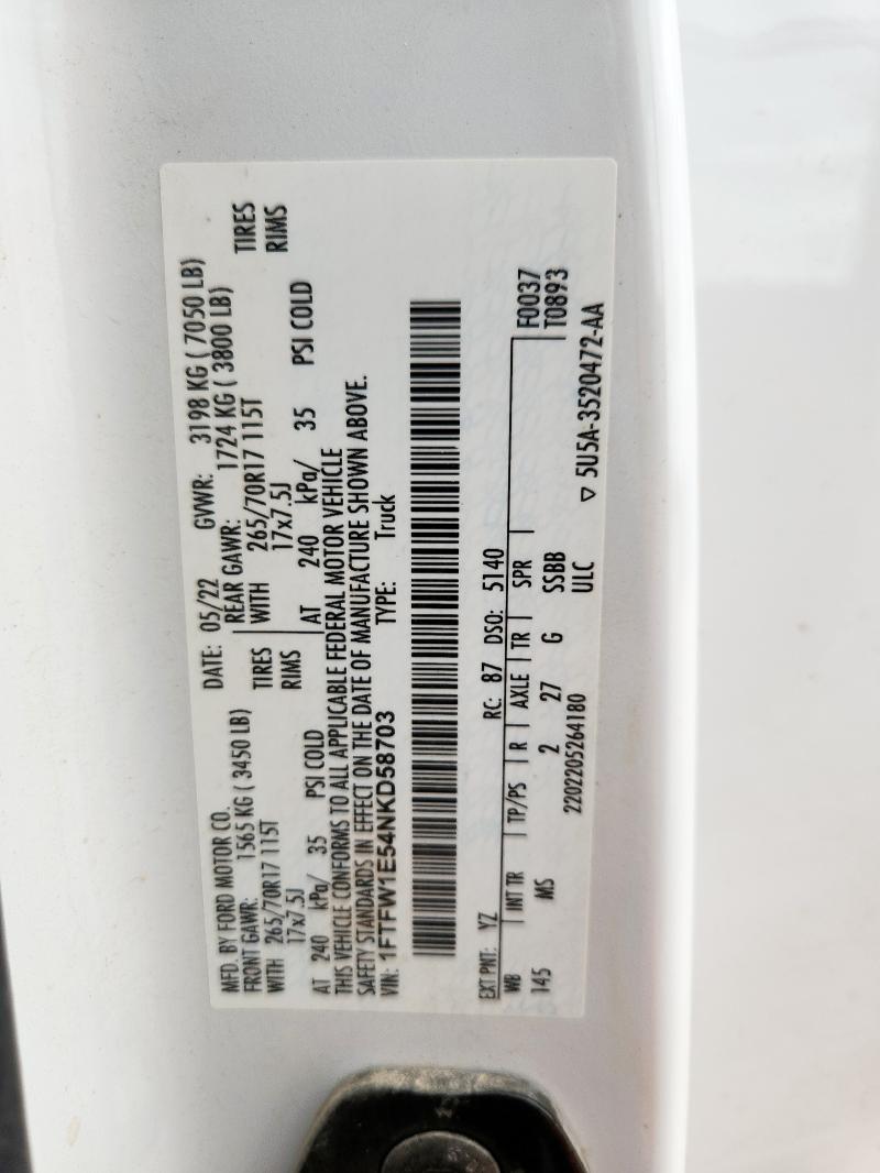 2022 FORD F150 SUPERCREW - 1FTFW1E54NKD58703