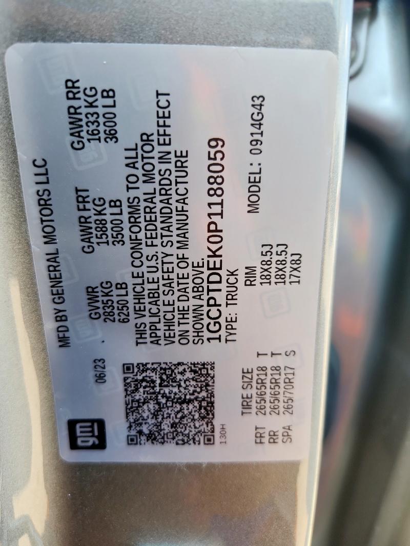 2023 CHEVROLET COLORADO Z 1GCPTDEK0P1188059