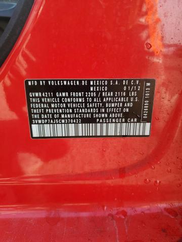 2012 VOLKSWAGEN JETTA SE - 3VWDP7AJ5CM370422