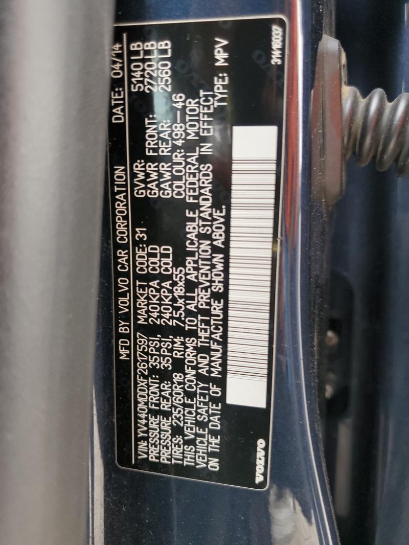 2015 VOLVO XC60 T5 PL YV440MDDXF2617597