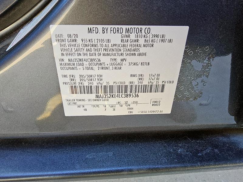 2020 FORD ECOSPORT T MAJ3S2KE4LC389536