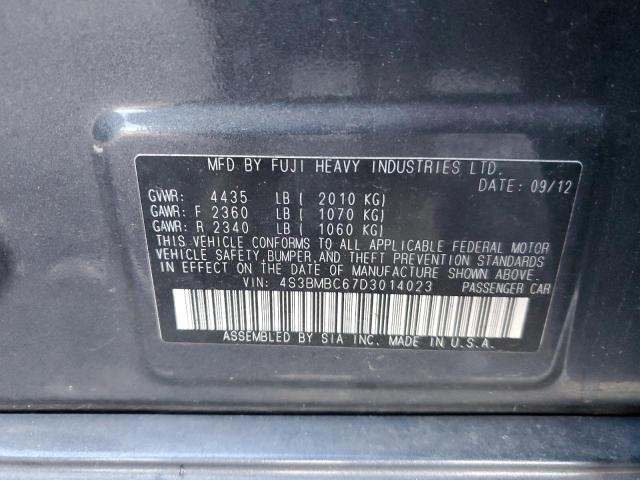 2013 SUBARU LEGACY 2.5 - 4S3BMBC67D3014023