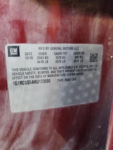 2017 CHEVROLET VOLT LT 1G1RC6S54HU173690