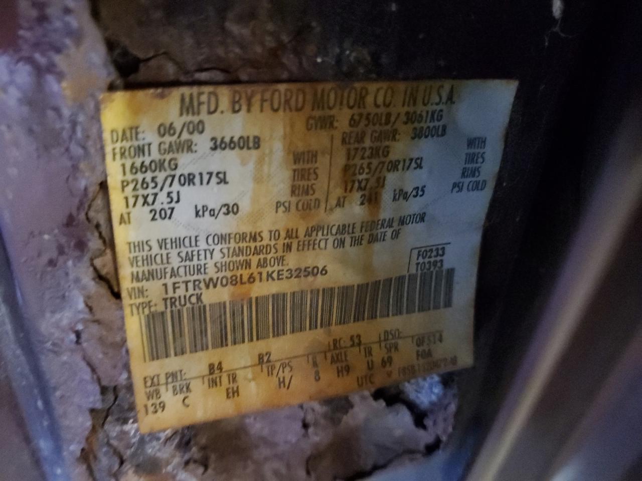 Lot #3302887894 2001 FORD F150 SUPER