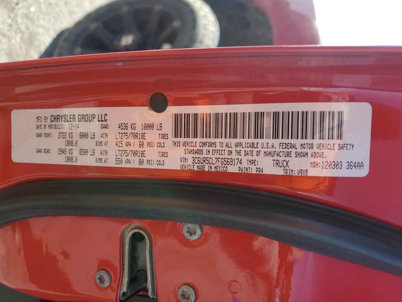 Lot #3286744310 2015 RAM 2500 ST