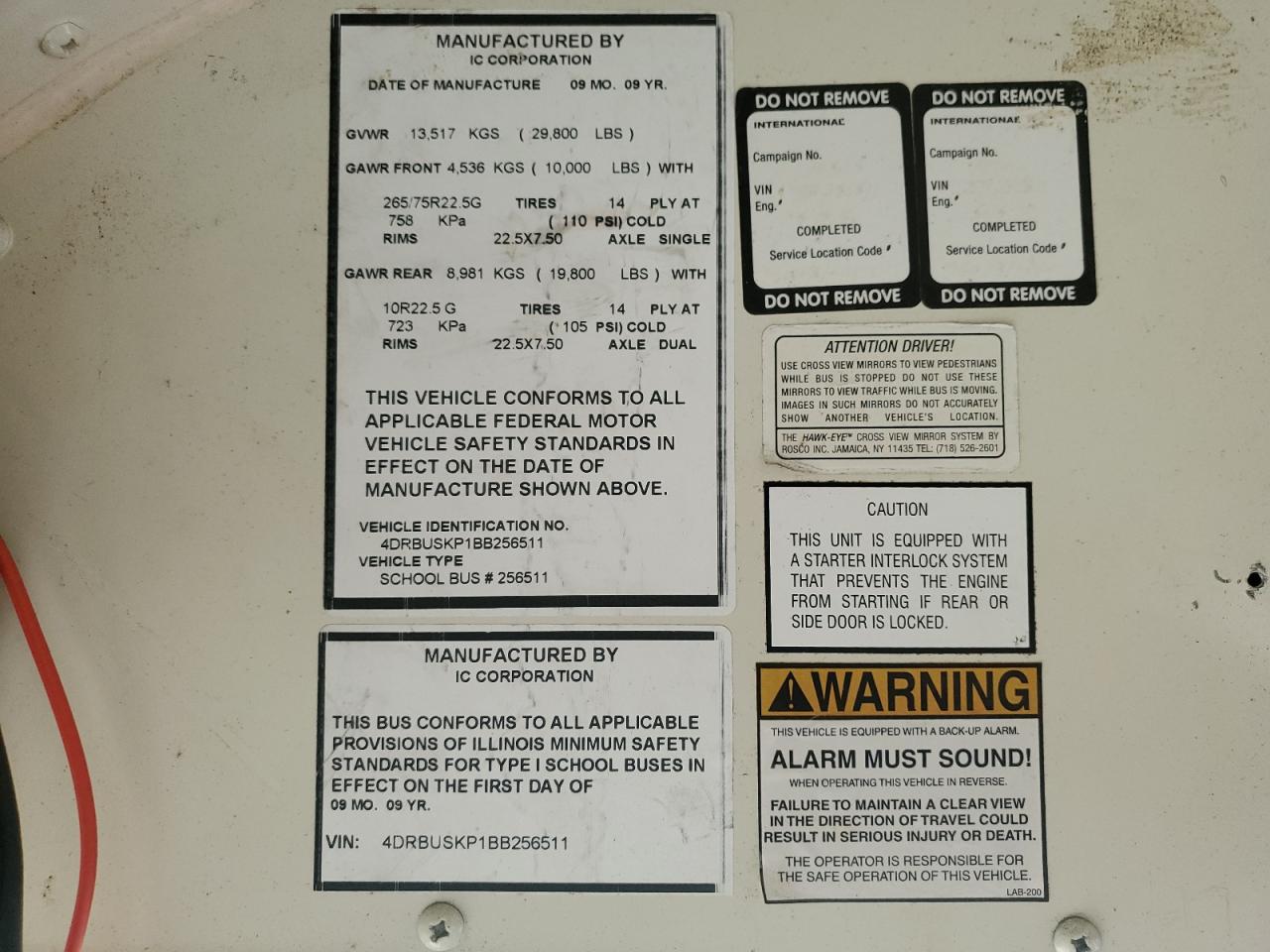 Lot #3274662786 2011 IC CORPORATION CE SERIES SCHOOL