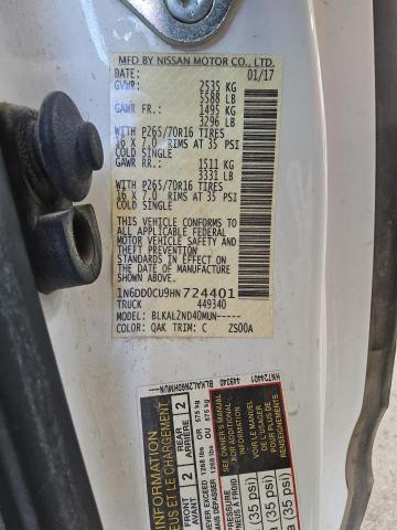 2017 NISSAN FRONTIER S - 1N6DD0CU9HN724401