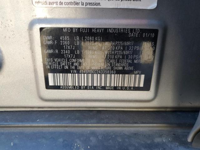 2010 SUBARU OUTBACK 2. - 4S4BRBKC2A3358360