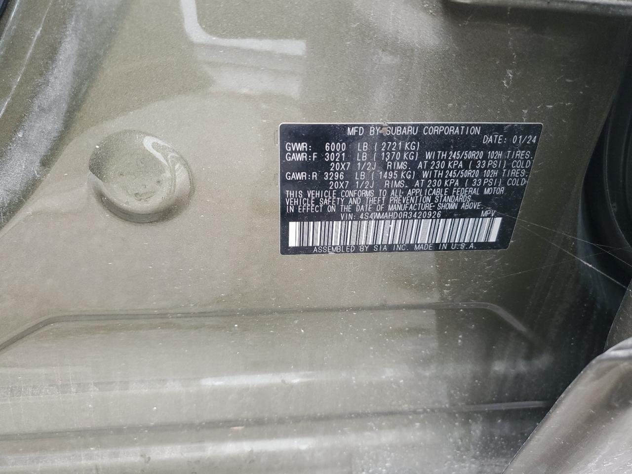 SUBARU ASCENT ONYX EDITION