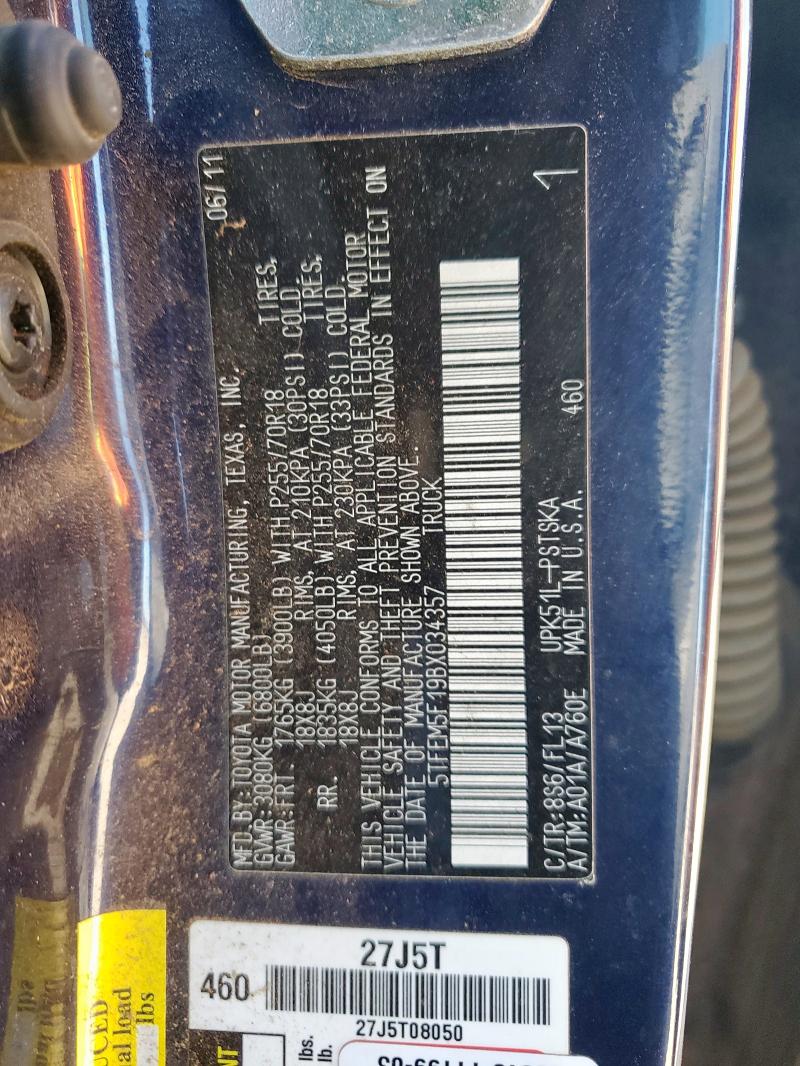 2011 TOYOTA TUNDRA CRE - 5TFEM5F19BX034357