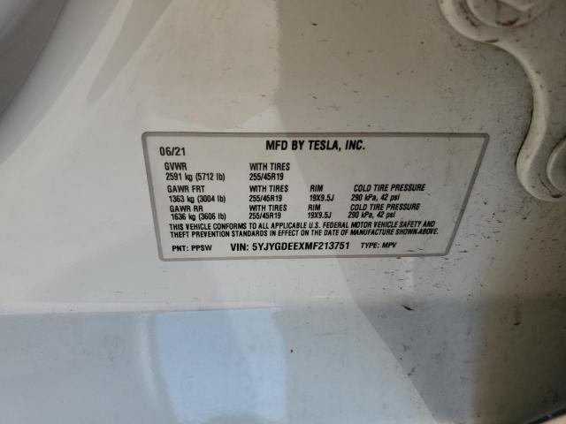 2021 TESLA MODEL Y - 5YJYGDEEXMF213751
