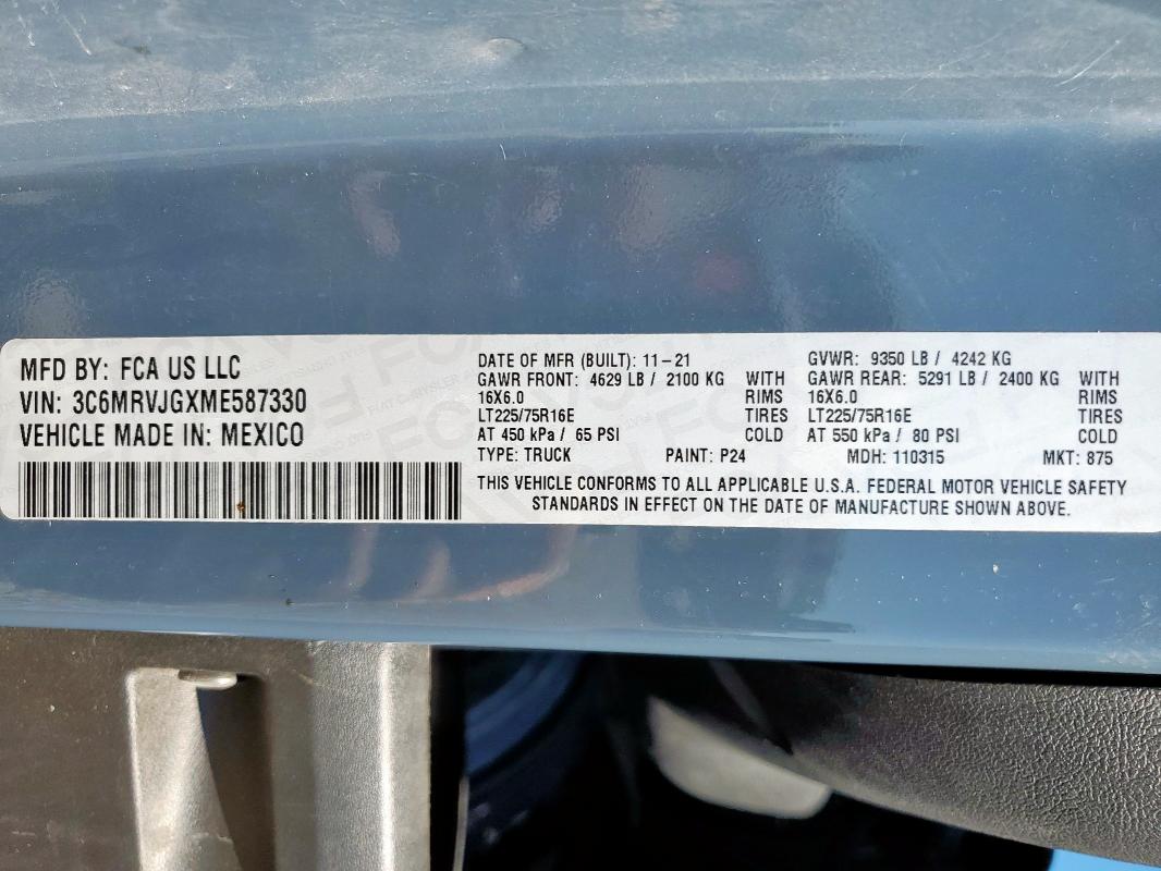 2021 RAM PROMASTER #3316907116