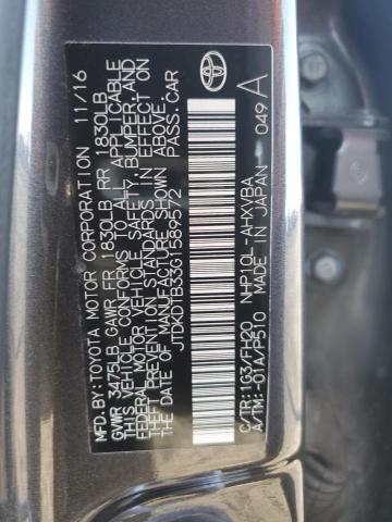 2016 TOYOTA PRIUS C JTDKDTB33G1589572