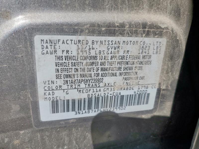 2017 NISSAN SENTRA S 3N1AB7AP6HY239902