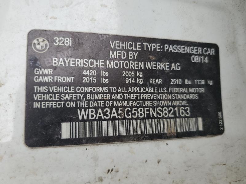 2015 BMW 328 I WBA3A5G58FNS82163