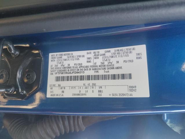 2018 FORD F150 RAPTOR - 1FTFW1RG8JFD94313