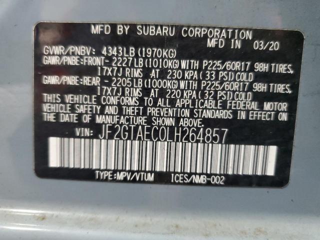 2020 SUBARU CROSSTREK - JF2GTAEC0LH264857