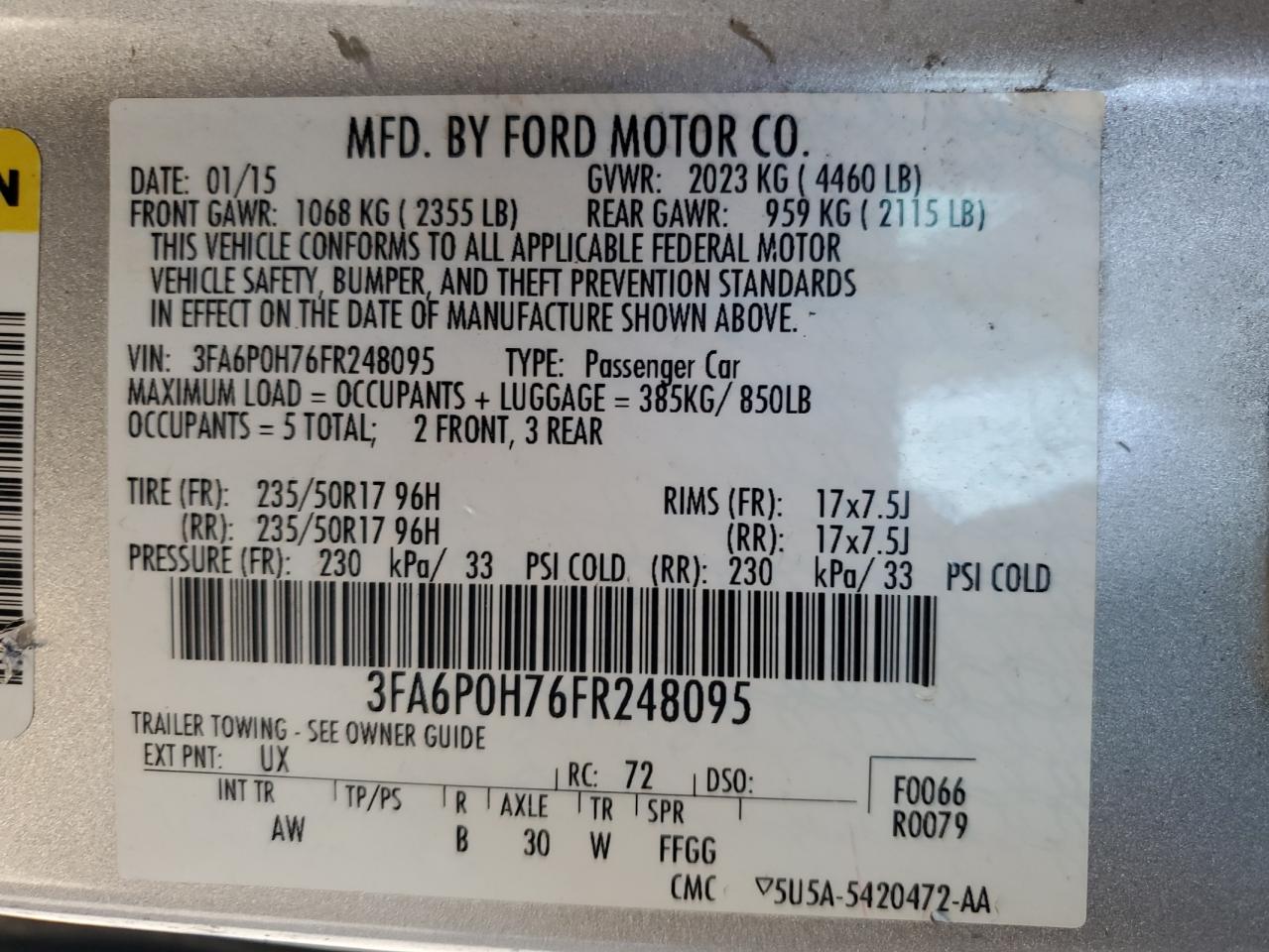 FORD FUSION SE
