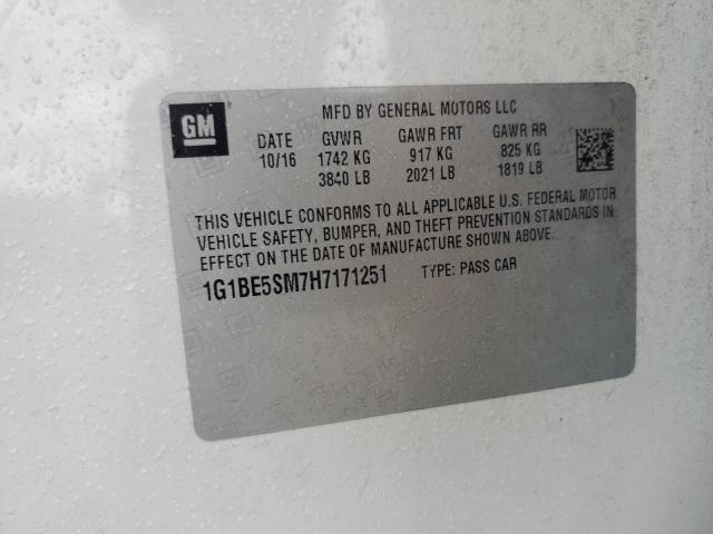 2017 CHEVROLET CRUZE LT #3293476436