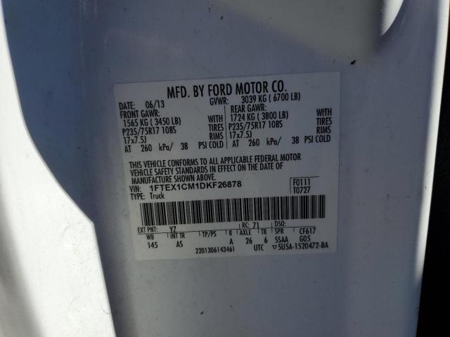 2013 FORD F150 SUPER - 1FTEX1CM1DKF26878