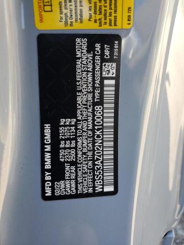 2022 BMW M4 - WBS53AZ02NCK10068