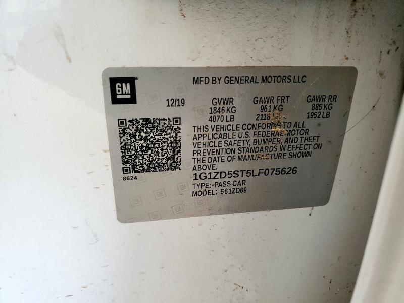 2020 CHEVROLET MALIBU LT - 1G1ZD5ST5LF075626