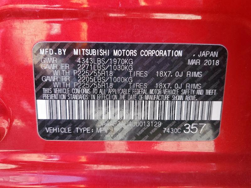 2018 MITSUBISHI OUTLANDER - JA4AP3AU4JU013129