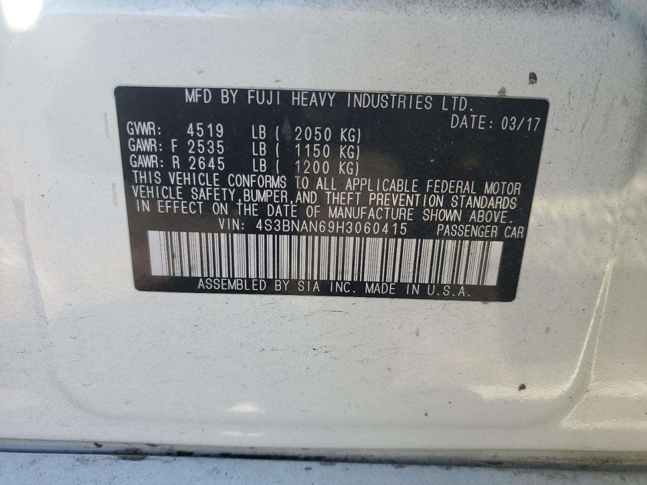 SUBARU LEGACY 2.5I LIMITED