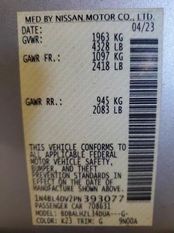 2023 NISSAN ALTIMA SV 1N4BL4DV2PN393077