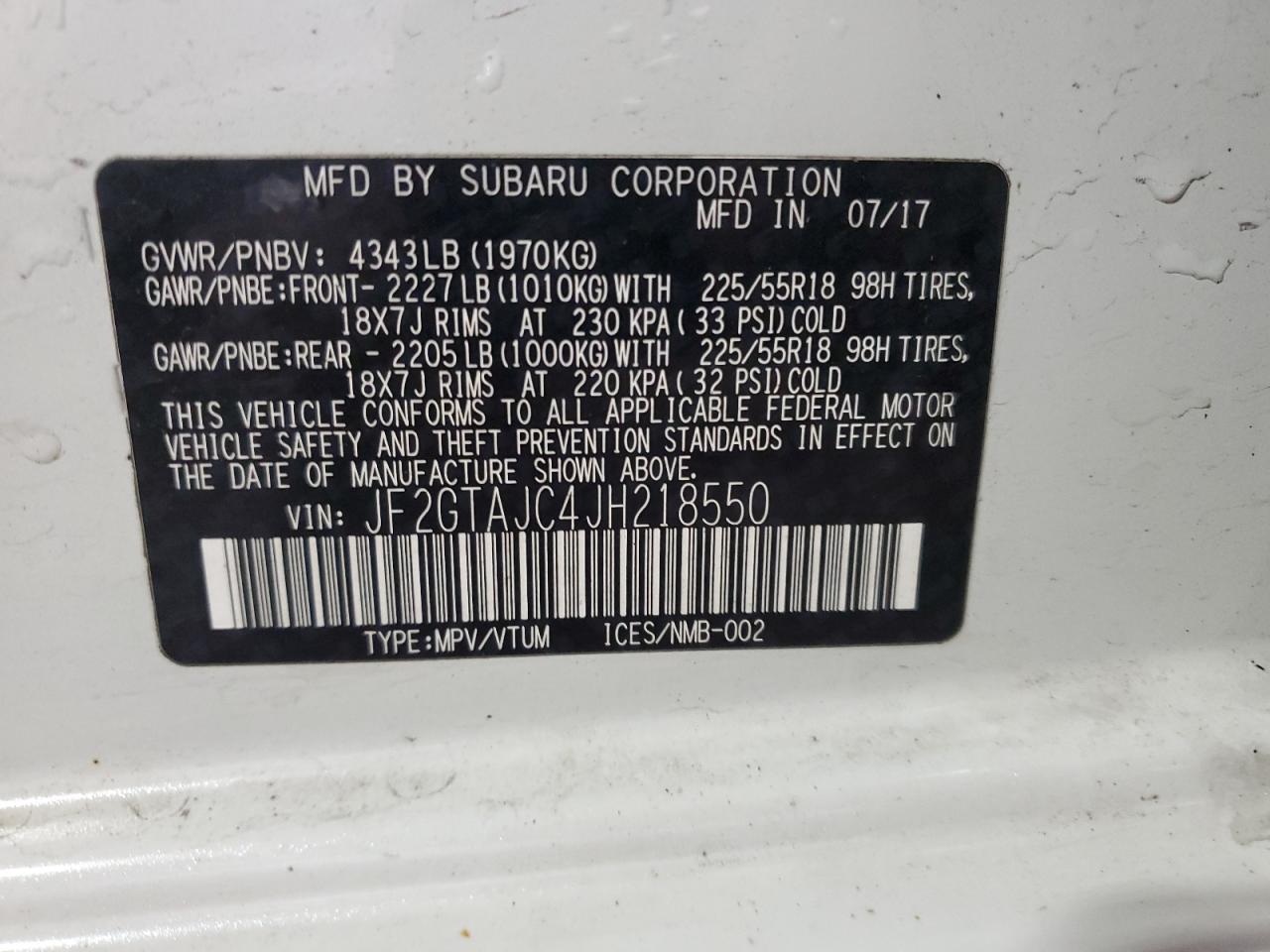 SUBARU CROSSTREK LIMITED