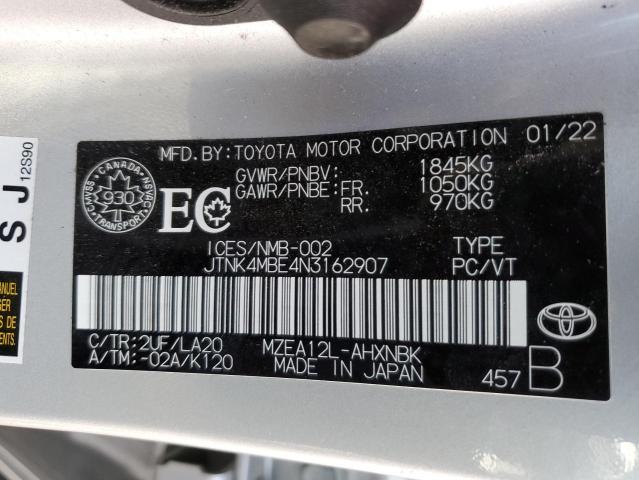 2022 TOYOTA COROLLA SE - JTNK4MBE4N3162907