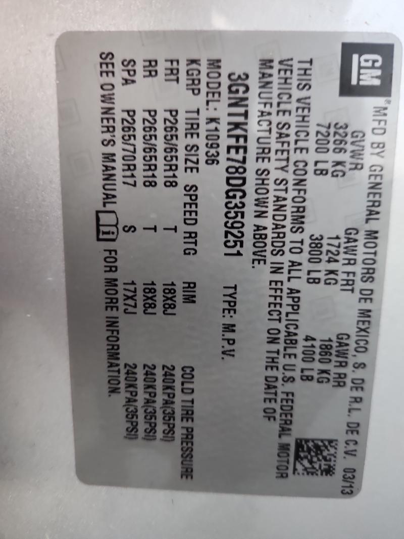 2013 CHEVROLET AVALANCHE #3316035233