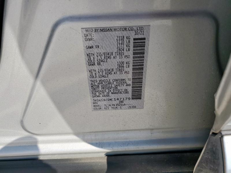 2021 NISSAN MURANO S 5N1AZ2AJ1MC147179