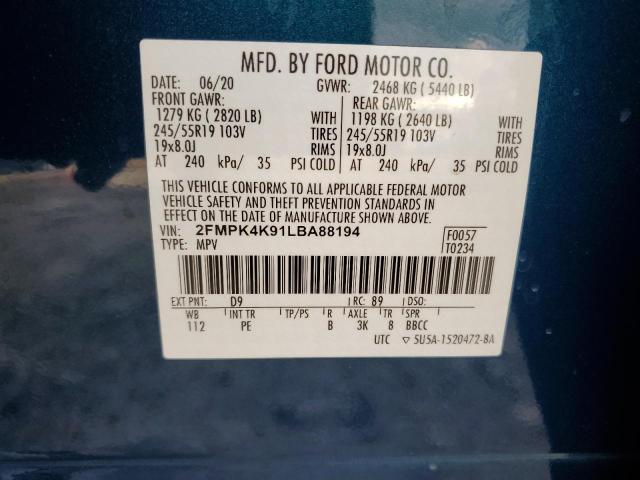 2020 FORD EDGE TITAN - 2FMPK4K91LBA88194