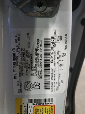 2013 FORD FUSION SE - 3FA6P0H76DR366628