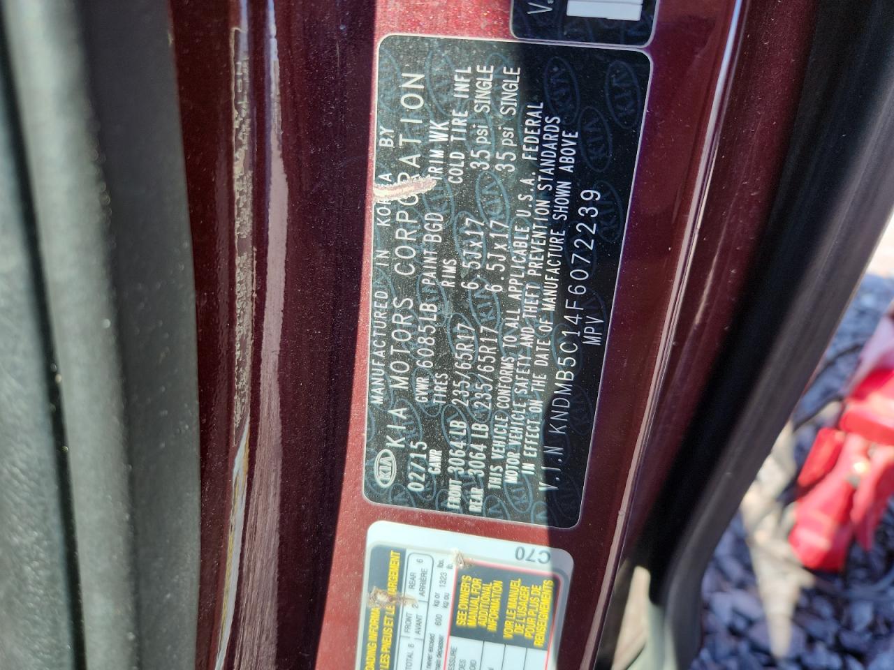 Lot #3290382761 2015 KIA SEDONA LX