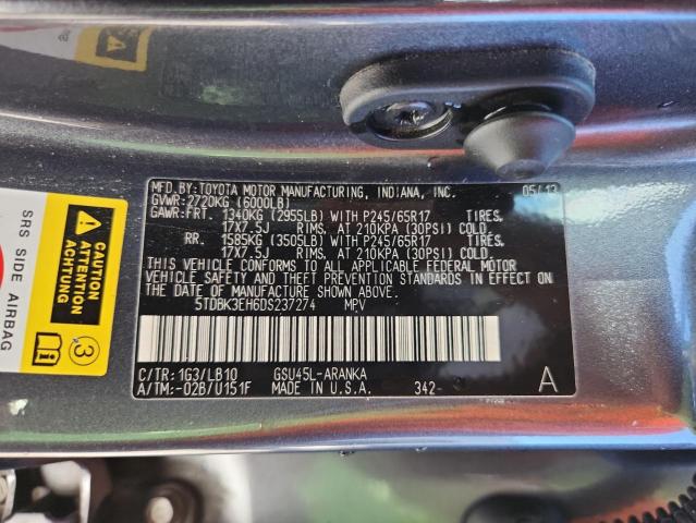 2013 TOYOTA HIGHLANDER - 5TDBK3EH6DS237274