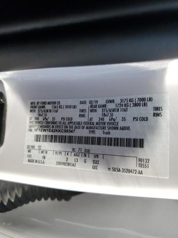 2019 FORD F150 SUPER - 1FTEW1E42KKC98547