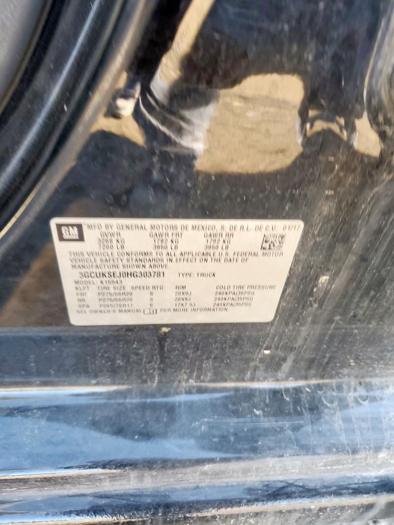 2017 CHEVROLET SILVERADO - 3GCUKSEJ0HG303781