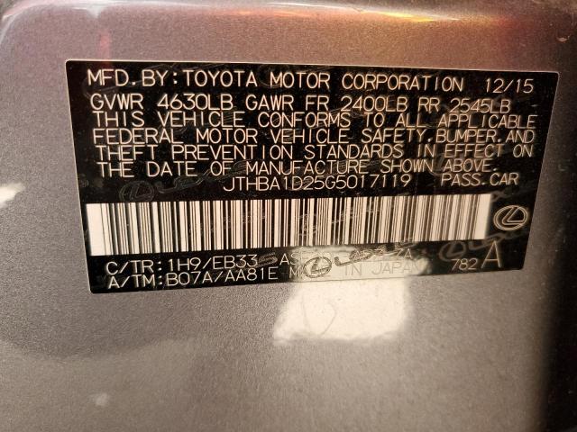 2016 LEXUS IS 200T - JTHBA1D25G5017119