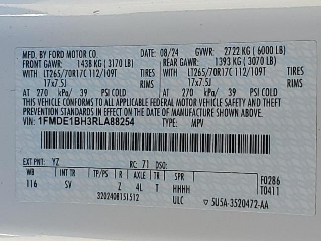 2024 FORD BRONCO BLA - 1FMDE1BH3RLA88254