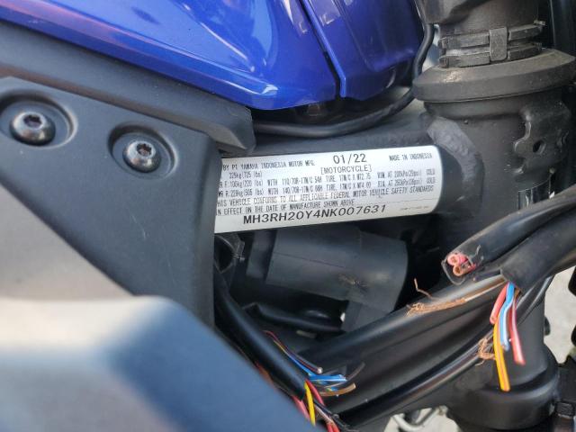 2022 YAMAHA MT-03 MH3RH20Y4NK007631