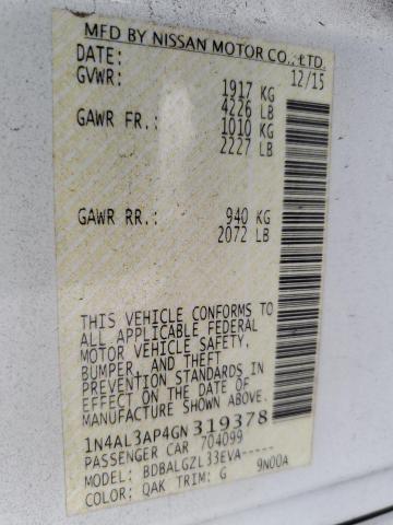 2016 NISSAN ALTIMA 2.5 1N4AL3AP4GN319378