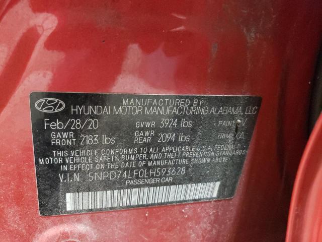 2020 HYUNDAI ELANTRA SE 5NPD74LF0LH593628
