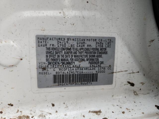 2019 NISSAN VERSA S #3280324957